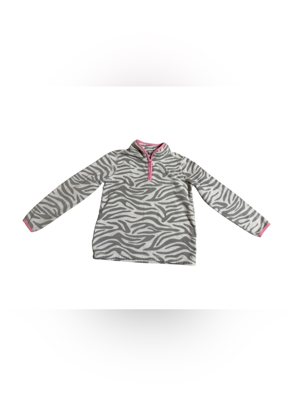 Oshkosh B'gosh Zebra Quarter-Zip Fleece Pullover Girl Size 8